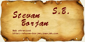 Stevan Borjan vizit kartica